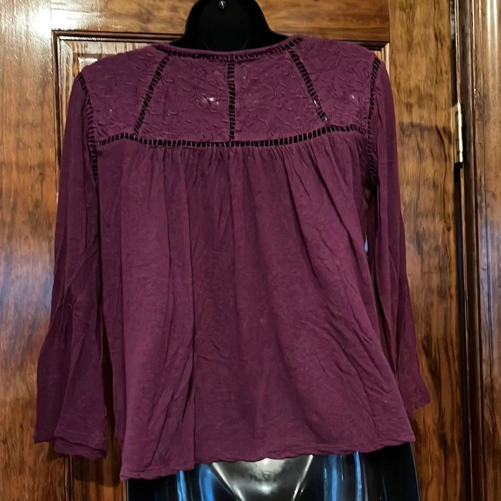 Lucky Brand Wine long Sleeve Top